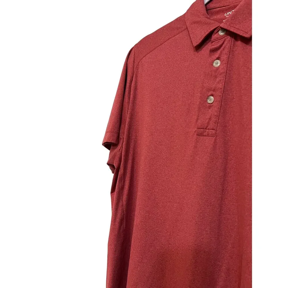 Untuckit Short Sleeve Poly Blend Polo Shirt Men’s L Light Red - Picture 3 of 5